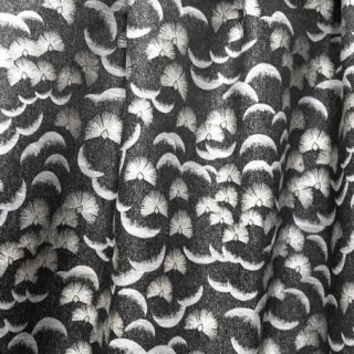 Fluttering Fanburst Art Deco Geometric Black and White Curtains 4