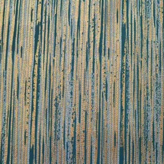 Gilded Stripes Subtle Textured Teal and Gold Striped Curtain 5