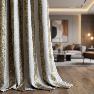 Leopard Lane Gold Striped Animal Print Curtain