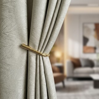 Mermaid Scales Cream Champagne Sparkle Curtain