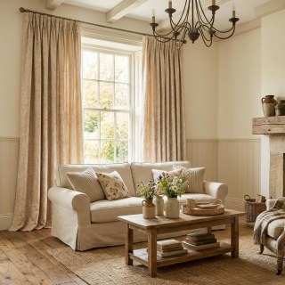 Rose Reverie Cream Off White 3D Jacquard Floral Curtain 4