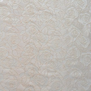 Rose Reverie Cream Off White 3D Jacquard Floral Curtain