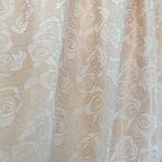 Rose Reverie Cream Off White 3D Jacquard Floral Curtain 5