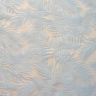 Tropical Bliss 3D Jacquard Blue and Cream Palm Leaves Curtain 7