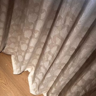 Gingko Rain Premium Jacquard Floral Drew Retting Linen Curtain 7