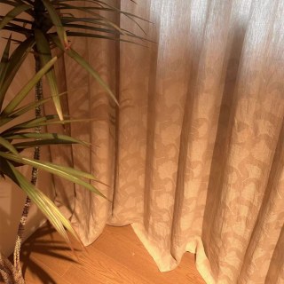 Gingko Rain Premium Jacquard Floral Drew Retting Linen Curtain 2