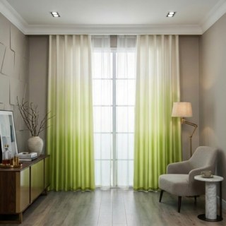 Candy Land Linen Style Green Ombre Curtain