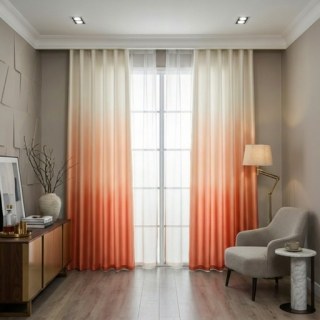 Candy Land Peach Orange Red Ombre Curtain