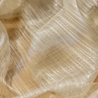 Moonlight Cream Gold Glittering Mesh Net Curtain
