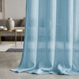 Silk Waterfall Light Blue Chiffon Voile Curtain