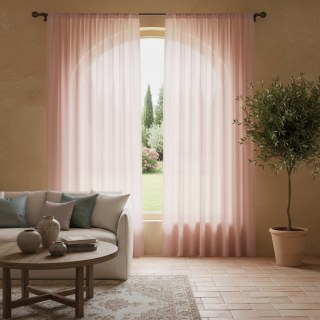 Soft Breeze Coral Pink Chiffon Voile Curtain