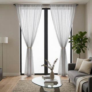 Luxe Light Grey Sheer Voile Curtain 2