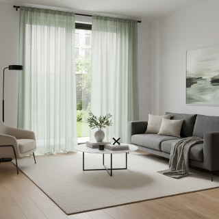 Luxe Lime Green Sheer Voile Curtain 2