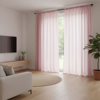 Luxe Pink Sheer Voile Curtain 2
