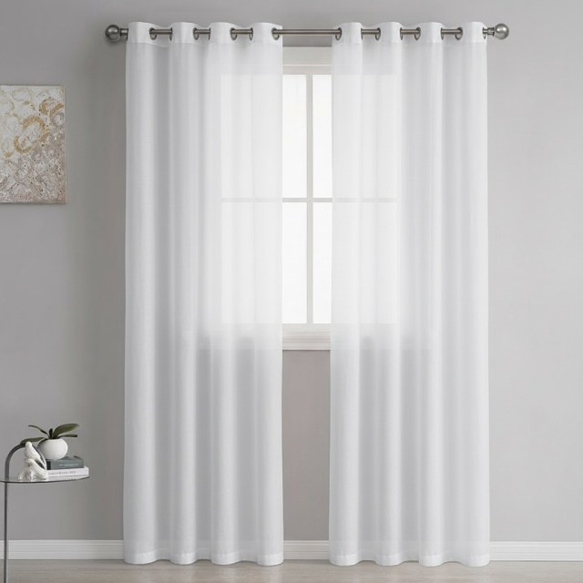 Luxe White Sheer Voile Curtain 1