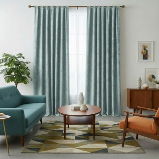 Luxury Duck Egg Sage Green Chenille Curtain