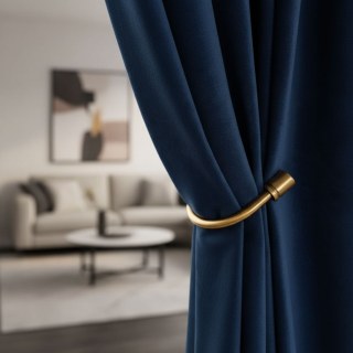 Matte Majesty Midnight Navy Blue 100% Blackout Velvet Curtains