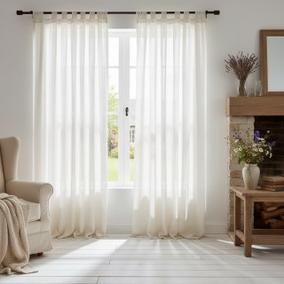 Natural Linen Cotton Blend Voile Curtain 2