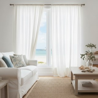 Natural Linen Cotton Blend Voile Curtain 4