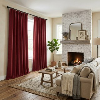 Pine Valley Burgundy Red Blackout Curtain