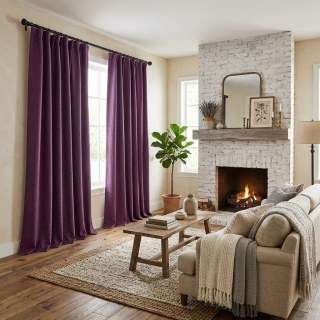 Pine Valley Purple Plum Blackout Curtain