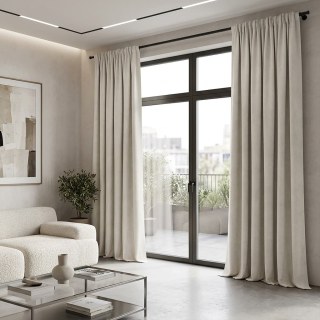 Smart Space Double Sided Beige Cream Vegan Suede Curtains 2