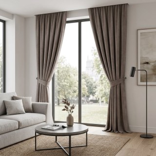 Smart Space Double Sided Mocha Light Brown Vegan Suede Curtain 3