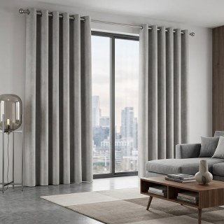 Smart Space Double Sided Silver Vegan Suede Curtains 2