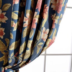 Élégant Rideau Pivoine Bleu 6