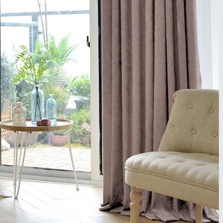 Rideau en chenille luxe moka violet poussiéreux 5
