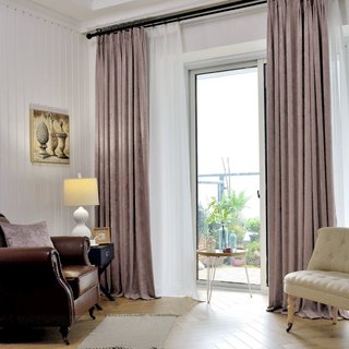 Rideau en chenille luxe moka violet poussiéreux 6