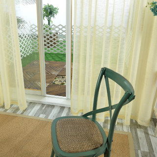 Une Touche de Soleil Voilage Semi-Transparent Jaune Citron Rideaux en Tulle Lourd 5