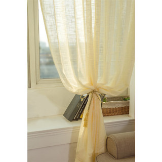 Une Touche de Soleil Voilage Semi-Transparent Jaune Citron Rideaux en Tulle Lourd 4