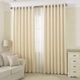 Rideau en chenille crème blanc cassé de luxe