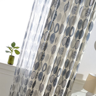 Infinity Bleu Gris Moderne Motif Géométrique Rideau 7