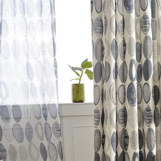 Infinity Bleu Gris Moderne Motif Géométrique Rideau 6