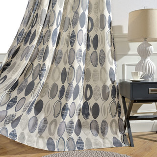 Infinity Bleu Gris Moderne Motif Géométrique Rideau 2