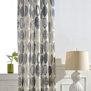 Infinity Bleu Gris Moderne Motif Géométrique Rideau