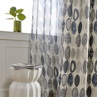 Infinity Bleu Gris Moderne Motif Géométrique Rideau 5