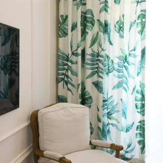 Rideau Tropical Jungle Palmier Vert Feuille 5