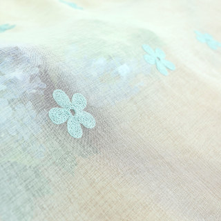 Touch of Grace bleu brodé fleur voile rideau 7