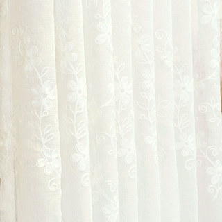Touch Of Grace Brodé Blanc Fleur Voile Rideau 4