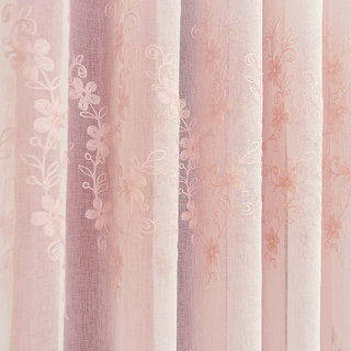Rideau en Voile Doublé Touch Of Grace Rose Rideau en Voile Brodé Rose avec Doublure Rose 4
