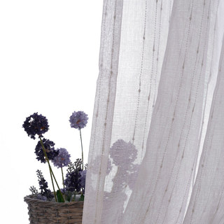 Craft Feel Texturé Blanc à Pois Rayé Rideau Voile 4