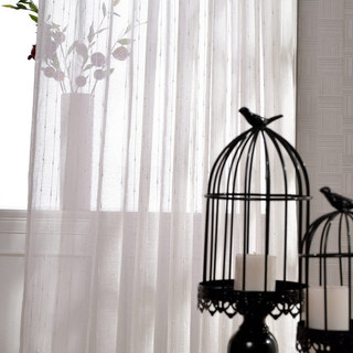 Craft Feel Texturé Blanc à Pois Rayé Rideau Voile 6