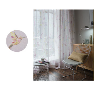 Hummingbird Rose Tulle Voile Rideau 3