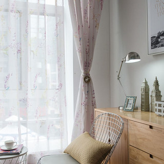 Hummingbird Rose Tulle Voile Rideau 4