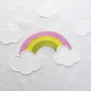 Chassez les arcs-en-ciel Rideau Voile Brodé Rose Transparent 5