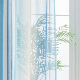 Brise Marine Cocktail Pastel Bleu Ciel Blanc Coco Rideau Voile Transparent 9
