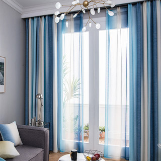 Brise Marine Cocktail Pastel Bleu Ciel Blanc Coco Rideau Voile Transparent